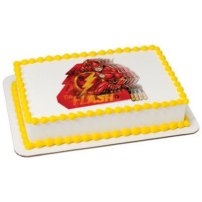 30 x The Flash Logo Party DC Comics Edible Rice Wafer Paper Cupcake Toppers